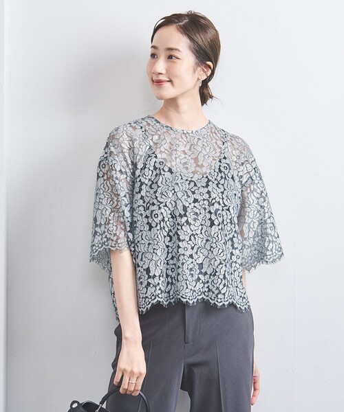 UNITED ARROWS（ユナイテッドアローズ）の「グリッターレース ブラウス（シャツ/ブラウス・レディース・シルバー・FREE）」の2枚目の写真