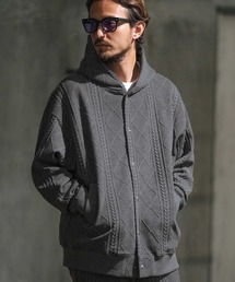 mpa3505-3D cable quilt JQ oversized parka パーカー