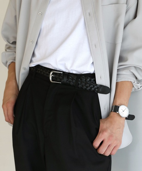 セール】Buyer's Select/本革レザーメッシュベルト（ベルト