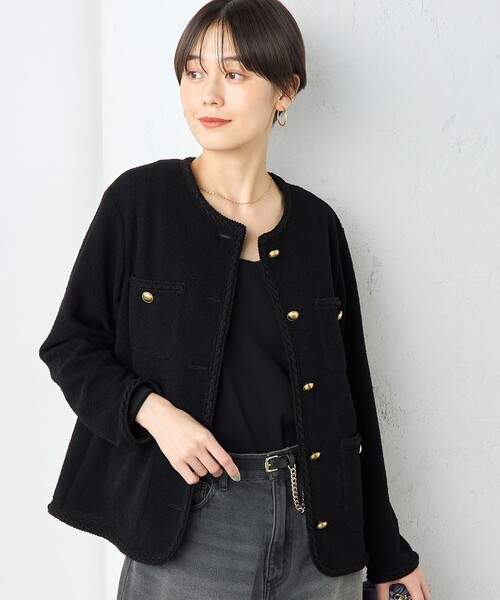 NOLLEY'S sophi - 【美品】NOLLEY’S sophi パイピングカーデジャケット NOLLEY'S Sophi（ノーリーズソフィ）の「パイピングカーデ