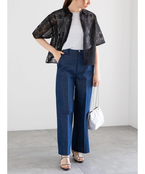 Te chichi（テチチ）の「オーガンジーレース刺繍クロップトシャツ（シャツ/ブラウス・レディース・オフホワイト/ブラック・F）」の21枚目の写真