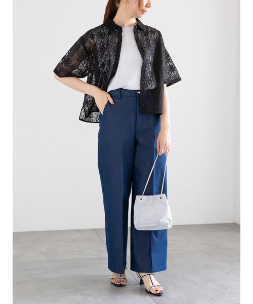 Te chichi（テチチ）の「オーガンジーレース刺繍クロップトシャツ（シャツ/ブラウス・レディース・オフホワイト/ブラック・F）」の20枚目の写真