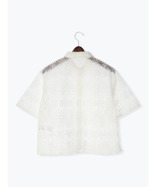 Te chichi（テチチ）の「オーガンジーレース刺繍クロップトシャツ（シャツ/ブラウス・レディース・オフホワイト/ブラック・F）」の8枚目の写真