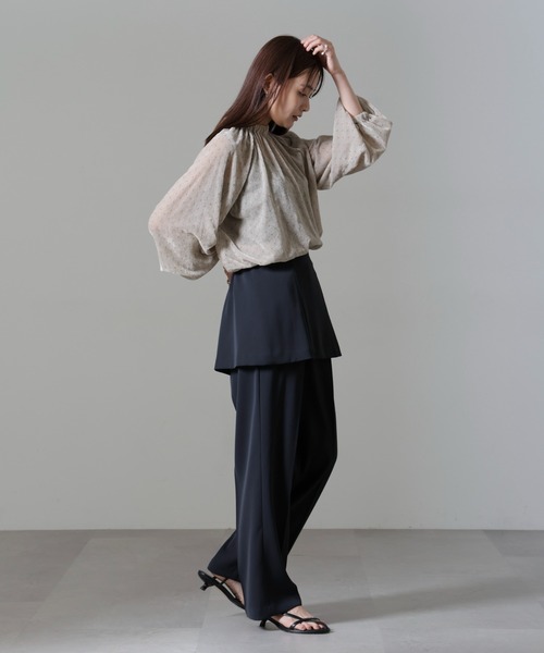 【セール】ストライプベロア前後2WAYブラウス（シャツ/ブラウス）｜nano･universe（ナノユニバース）