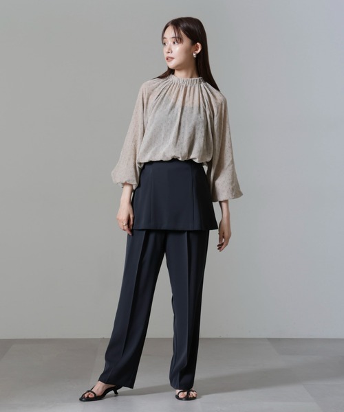 【セール】ストライプベロア前後2WAYブラウス（シャツ/ブラウス）｜nano･universe（ナノユニバース）