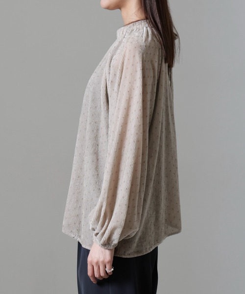 【セール】ストライプベロア前後2WAYブラウス（シャツ/ブラウス）｜nano･universe（ナノユニバース）