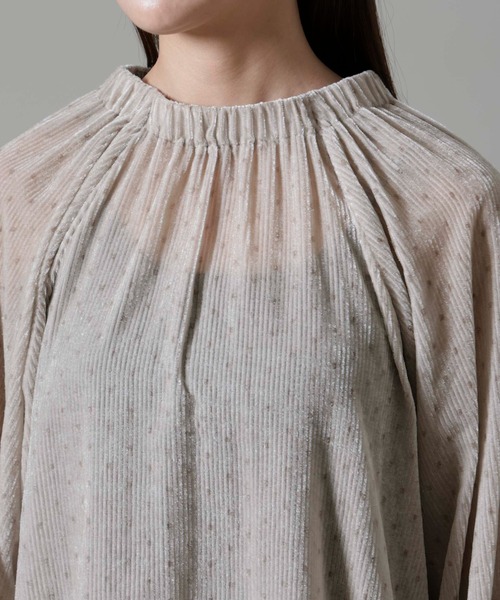 【セール】ストライプベロア前後2WAYブラウス（シャツ/ブラウス）｜nano･universe（ナノユニバース）