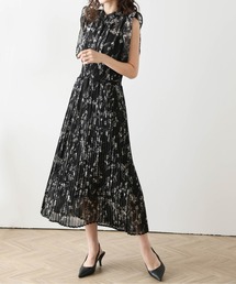 花柄シフォンワンピース