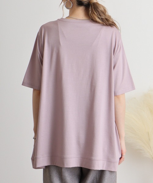 BRODIAEA(ブローディア)の「BRODIAEA イラストプリント極サラTシャツ(Tシャツ/カットソー・レディース・ブラック/ライム/サーモンピンク/シルバーグレー/マスタード・40)」の10枚目の写真