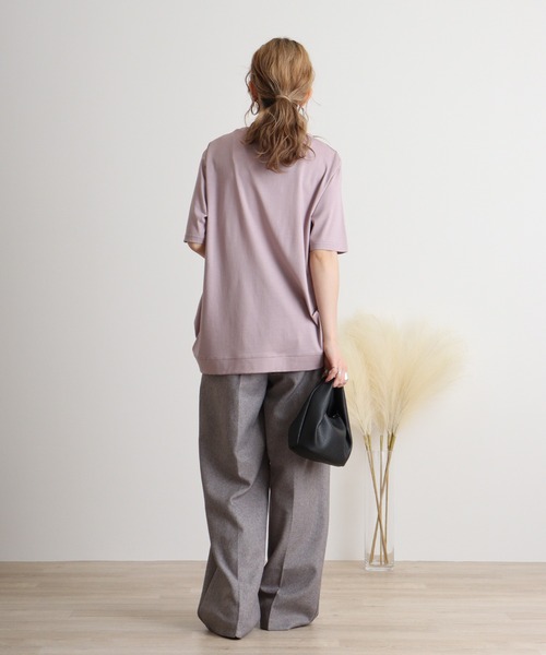 BRODIAEA(ブローディア)の「BRODIAEA イラストプリント極サラTシャツ(Tシャツ/カットソー・レディース・ブラック/ライム/サーモンピンク/シルバーグレー/マスタード・40)」の13枚目の写真