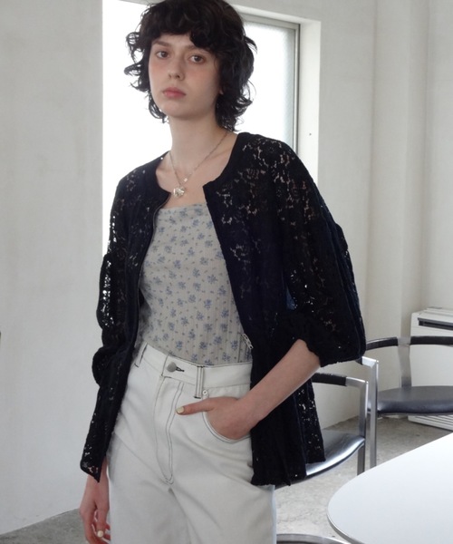 lace peplum zip blouse/ダブルジップレースペプラムブラウス