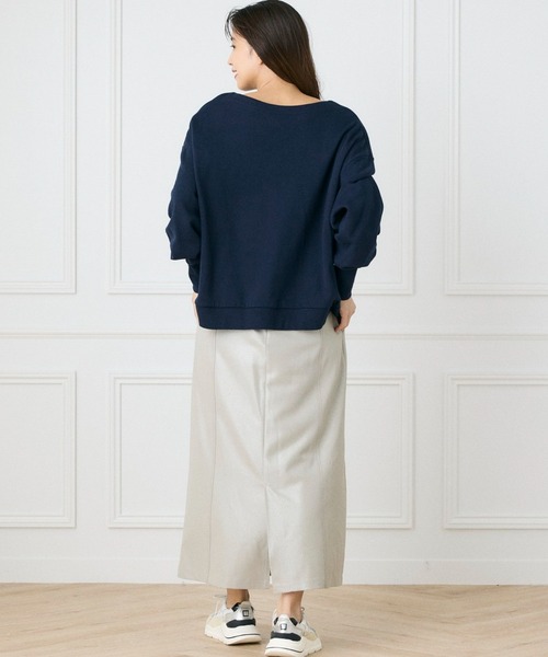 【セール】前後2WAYボートネックロゴスウェット（スウェット）｜INED CLARO（イネドクラロ）
