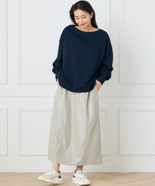 【セール】前後2WAYボートネックロゴスウェット（スウェット）｜INED CLARO（イネドクラロ）