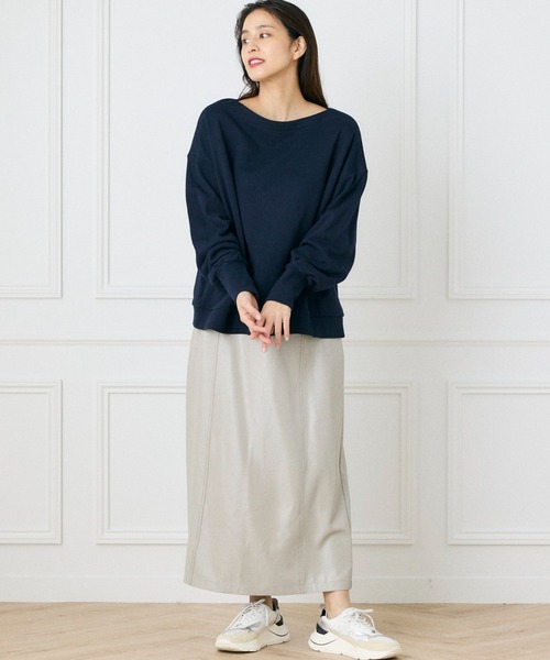 【セール】前後2WAYボートネックロゴスウェット（スウェット）｜INED CLARO（イネドクラロ）