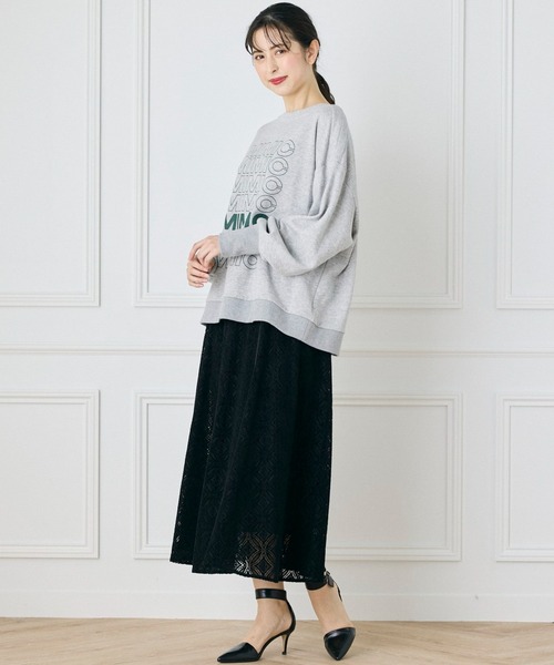 【セール】前後2WAYボートネックロゴスウェット（スウェット）｜INED CLARO（イネドクラロ）