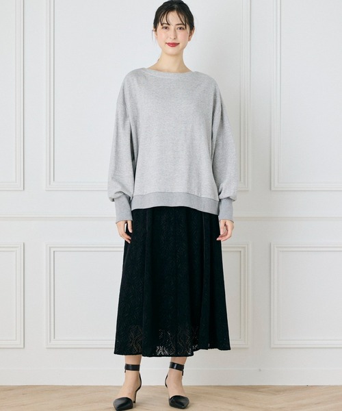 【セール】前後2WAYボートネックロゴスウェット（スウェット）｜INED CLARO（イネドクラロ）