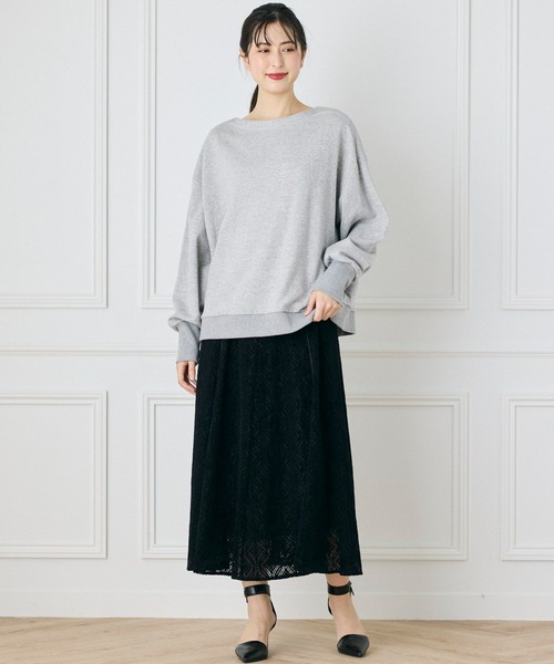 【セール】前後2WAYボートネックロゴスウェット（スウェット）｜INED CLARO（イネドクラロ）