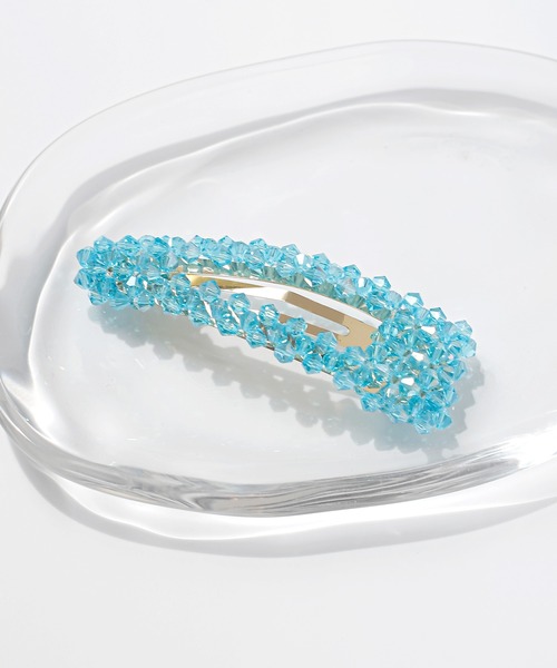 ANEMONE（アネモネ）の「カラービーズぱっちんピン（ヘアピン・レディース・ブラウン/グリーン/ブルー/クリア/レッド/ブラック/クリアブルー/エメラルド/グレー・FREE）」の7枚目の写真