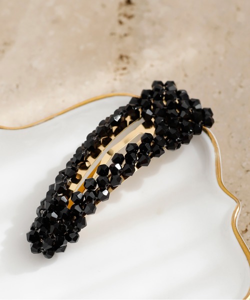 ANEMONE（アネモネ）の「カラービーズぱっちんピン（ヘアピン・レディース・ブラウン/グリーン/ブルー/クリア/レッド/ブラック/クリアブルー/エメラルド/グレー・FREE）」の2枚目の写真