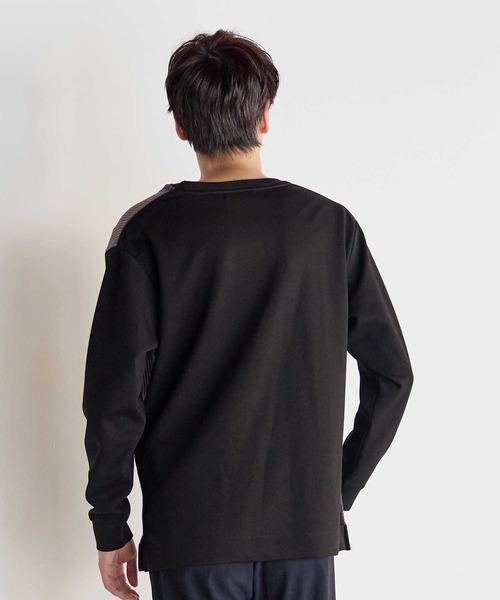 UNION STATION(ユニオンステーション)の「ニット×ポンチ パネル切り替え ドッキング クルーネックロンT(Tシャツ/カットソー・メンズ・ホワイト/ライトグレー/ブラック・M/L/LL)」の7枚目の写真