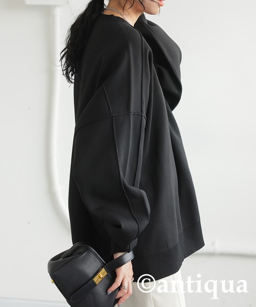 antiqua（アンティカ）の「切り替えスポンジニット（ニット/セーター・レディース・グリーン/レッド/モカ/ブルー/ブラック/ホワイト系その他・R/P）」の7枚目の写真