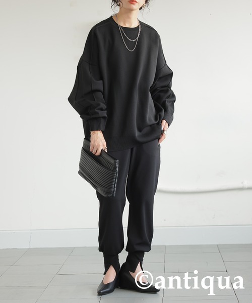 antiqua（アンティカ）の「切り替えスポンジニット（ニット/セーター・レディース・グリーン/レッド/モカ/ブルー/ブラック/ホワイト系その他・R/P）」の8枚目の写真