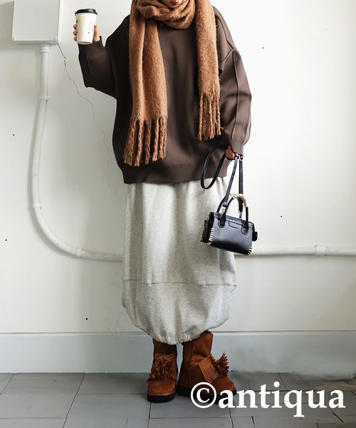 antiqua（アンティカ）の「切り替えスポンジニット（ニット/セーター・レディース・グリーン/レッド/モカ/ブルー/ブラック/ホワイト系その他・R/P）」の14枚目の写真