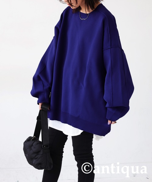 antiqua（アンティカ）の「切り替えスポンジニット（ニット/セーター・レディース・グリーン/レッド/モカ/ブルー/ブラック/ホワイト系その他・R/P）」の19枚目の写真