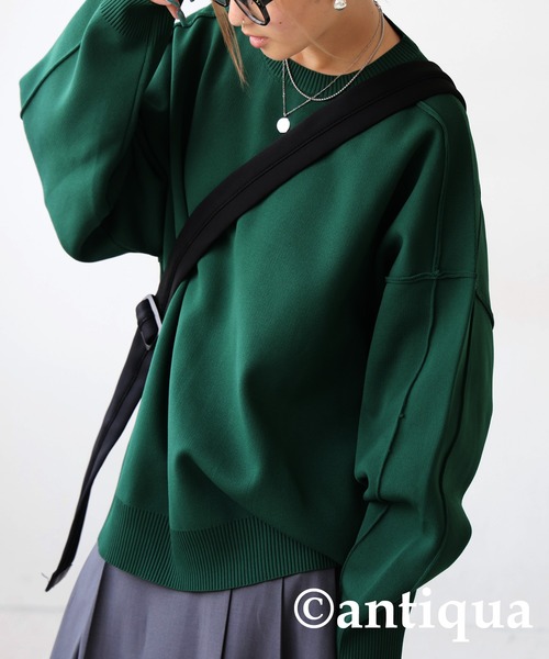 antiqua（アンティカ）の「切り替えスポンジニット（ニット/セーター・レディース・グリーン/レッド/モカ/ブルー/ブラック/ホワイト系その他・R/P）」の16枚目の写真