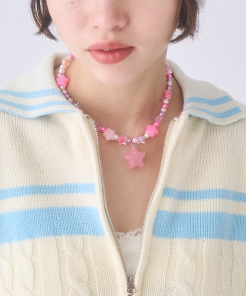 Multi motif beaded necklace / マルチモチーフビーズネックレス