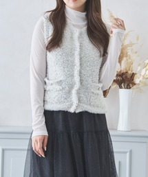 ふわふわシャイニーニットジレ/MM438402