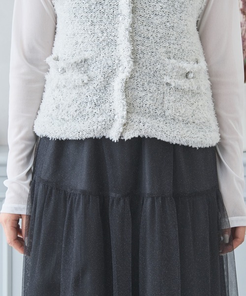 MISCH MASCH(ミッシュマッシュ)の「ふわふわシャイニーニットジレ/MM438402(ニット/セーター・レディース・ホワイト/ブルー・フリ-)」の19枚目の写真