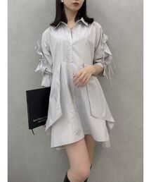 dazzlin | シャツイレフレアミニワンピース(シャツワンピース)