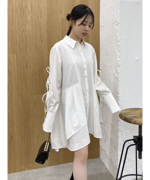 dazzlin（ダズリン）の「シャツイレフレアミニワンピース（シャツワンピース・レディース・ネイビー/オフホワイト/グレー・FREE）」の15枚目の写真