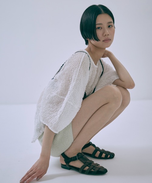 EN NEUME（エンノイム）の「Jacquard Puff Sleeve Top（シャツ/ブラウス・レディース・ブラック/ホワイト/ベージュ・FREE）」の14枚目の写真