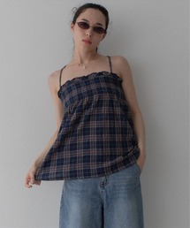 SUWDEE(X[fB[)checked cami tunic tops(L~\[)