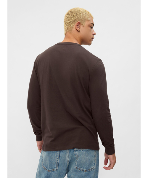 GAP（ギャップ）の「エブリディ ソフトクルーネックTシャツ 長袖（Tシャツ/カットソー・メンズ・ブラウン/ホワイト/ネイビー/ベージュ/ブラック・XS/S/M/L/XL）」の8枚目の写真