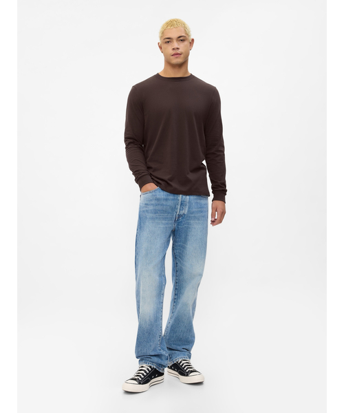 GAP（ギャップ）の「エブリディ ソフトクルーネックTシャツ 長袖（Tシャツ/カットソー・メンズ・ブラウン/ホワイト/ネイビー/ベージュ/ブラック・XS/S/M/L/XL）」の14枚目の写真