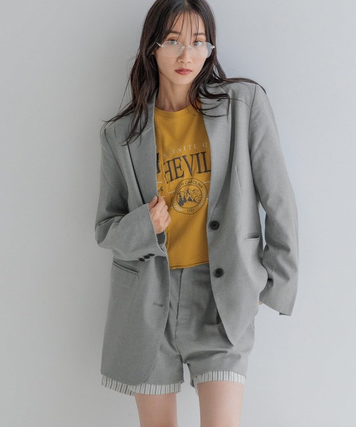 LOWRYS FARM（ローリーズファーム）の「リメイクショートＴＬＳ 146672（Tシャツ/カットソー・レディース・ホワイト/チャコールグレー/イエロー・FREE）」の10枚目の写真