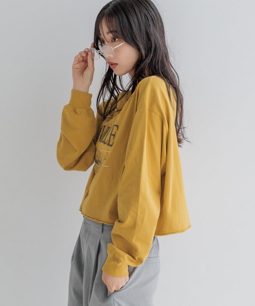 LOWRYS FARM（ローリーズファーム）の「リメイクショートＴＬＳ 146672（Tシャツ/カットソー・レディース・ホワイト/チャコールグレー/イエロー・FREE）」の13枚目の写真