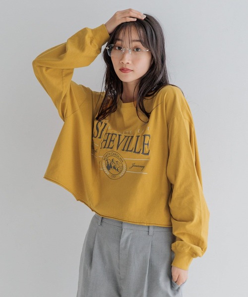 LOWRYS FARM（ローリーズファーム）の「リメイクショートＴＬＳ 146672（Tシャツ/カットソー・レディース・ホワイト/チャコールグレー/イエロー・FREE）」の12枚目の写真