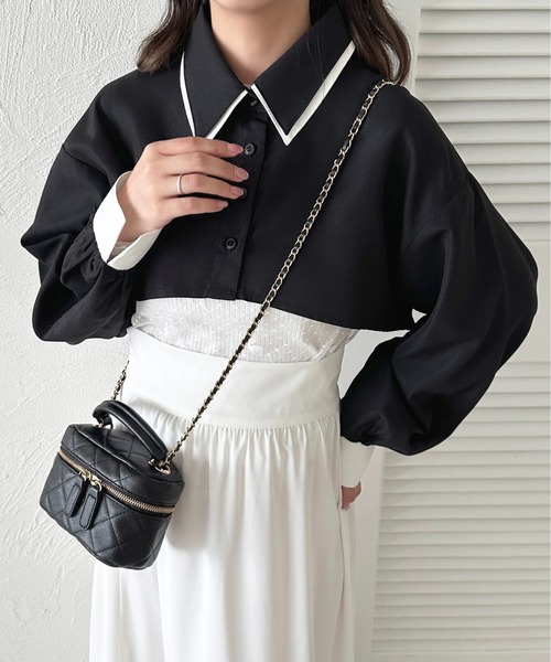 apres jour(アプレジュール)の「【apres jour mimi】Wカラーアソートショートシャツ【ZOZOTOWN限定アイテム】(シャツ/ブラウス・レディース・ブラック/ブラウン/オフホワイト/アイボリー/ボルドー・X-LARGE/フリー)」の3枚目の写真