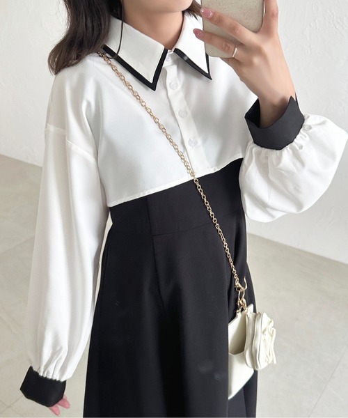 apres jour(アプレジュール)の「【apres jour mimi】Wカラーアソートショートシャツ【ZOZOTOWN限定アイテム】(シャツ/ブラウス・レディース・ブラック/ブラウン/オフホワイト/アイボリー/ボルドー・X-LARGE/フリー)」の6枚目の写真