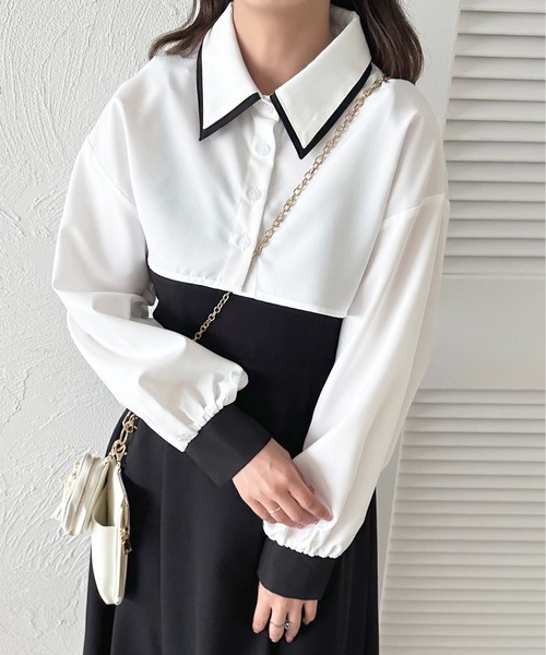 apres jour(アプレジュール)の「【apres jour mimi】Wカラーアソートショートシャツ【ZOZOTOWN限定アイテム】(シャツ/ブラウス・レディース・ブラック/ブラウン/オフホワイト/アイボリー/ボルドー・X-LARGE/フリー)」の8枚目の写真