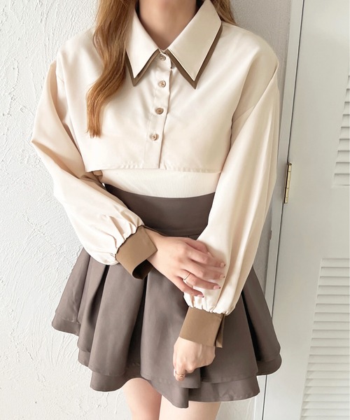 apres jour(アプレジュール)の「【apres jour mimi】Wカラーアソートショートシャツ【ZOZOTOWN限定アイテム】(シャツ/ブラウス・レディース・ブラック/ブラウン/オフホワイト/アイボリー/ボルドー・X-LARGE/フリー)」の15枚目の写真