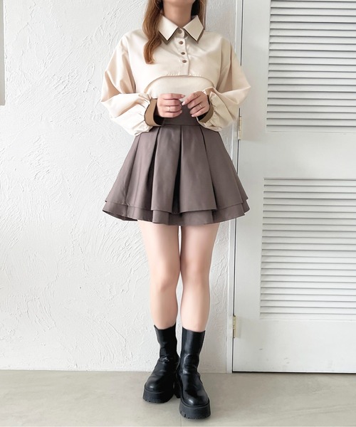apres jour(アプレジュール)の「【apres jour mimi】Wカラーアソートショートシャツ【ZOZOTOWN限定アイテム】(シャツ/ブラウス・レディース・ブラック/ブラウン/オフホワイト/アイボリー/ボルドー・X-LARGE/フリー)」の19枚目の写真
