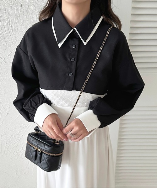 apres jour(アプレジュール)の「【apres jour mimi】Wカラーアソートショートシャツ【ZOZOTOWN限定アイテム】(シャツ/ブラウス・レディース・ブラック/ブラウン/オフホワイト/アイボリー/ボルドー・X-LARGE/フリー)」の22枚目の写真