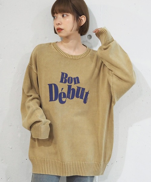 セール】【2025AW新色登場】ストーンウォッシュロゴニットプルオーバー