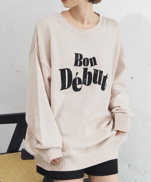 セール】【2025AW新色登場】ストーンウォッシュロゴニットプルオーバー