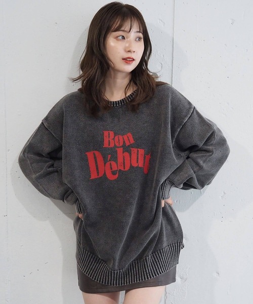 tiptop（ティップトップ）の「【2025AW新色登場】ストーンウォッシュロゴニットプルオーバー（ニット/セーター・レディース・ボルドー/アイボリー/ブラック/ブラック系その他2/ブラック系その他/ブルー系その他/ホワイト系その他/ホワイト系その他2/ブラック系その他3/イエロー系その他・FREE）」の7枚目の写真